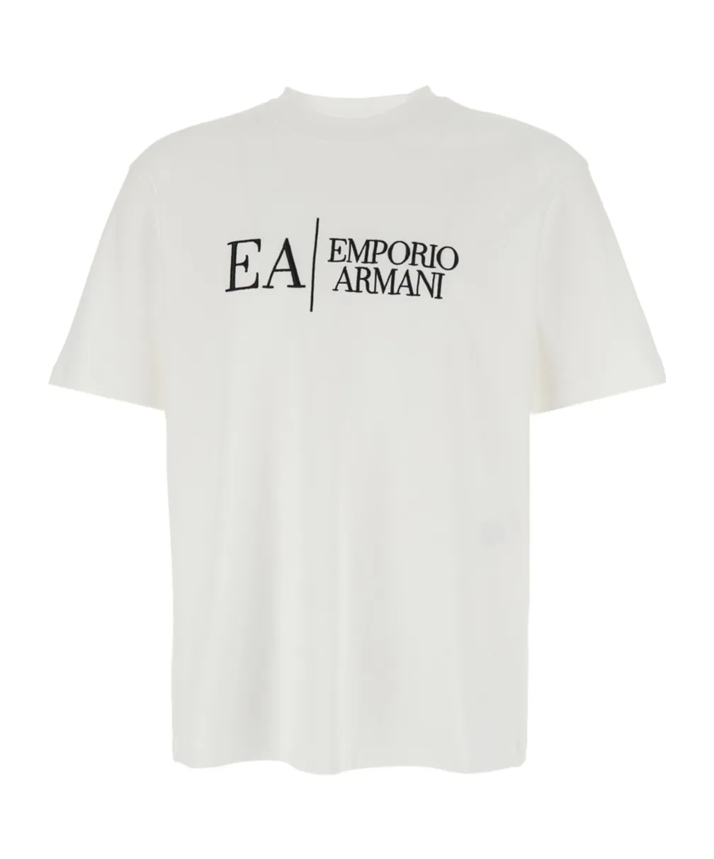 Emporio Armani Logo Embroidered Crewneck T-Shirt