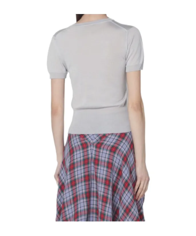 Light Grey Bea Wool And Silk Top