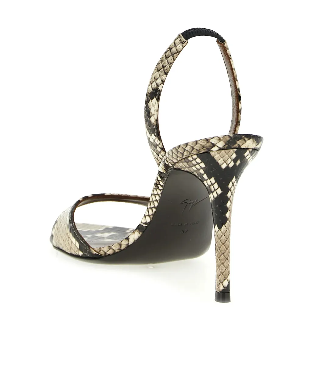 110Mm Snakeskin-Print Sandals