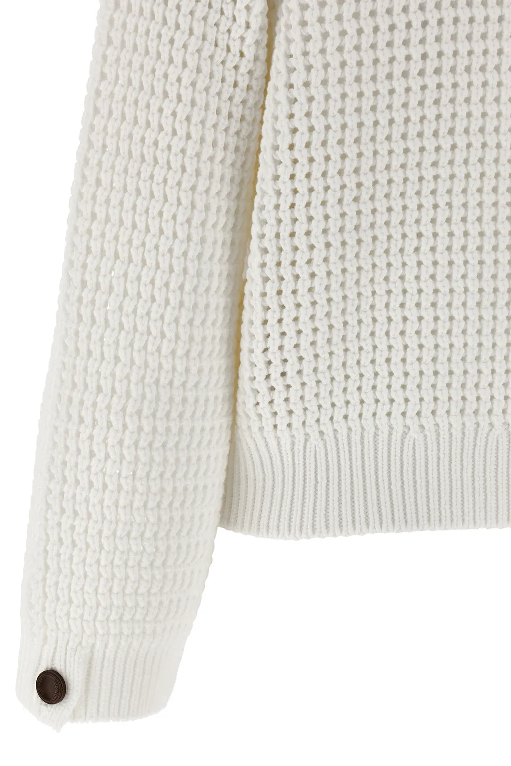 Brunello Cucinelli V-Neck Openwork Sweater