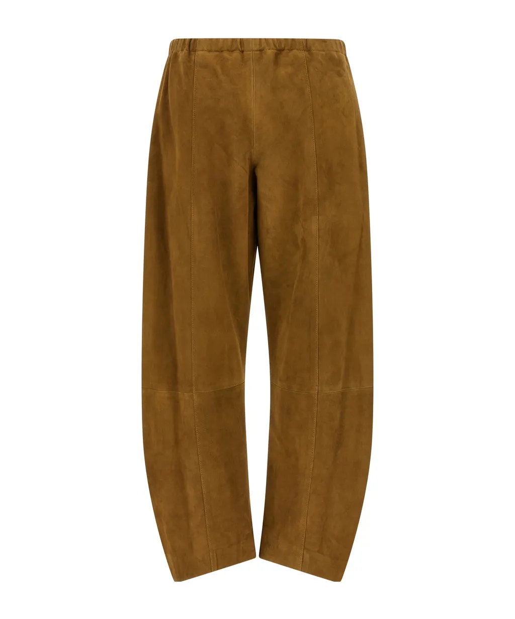 Khaite Elasticated Waist Wide Leg Trousers