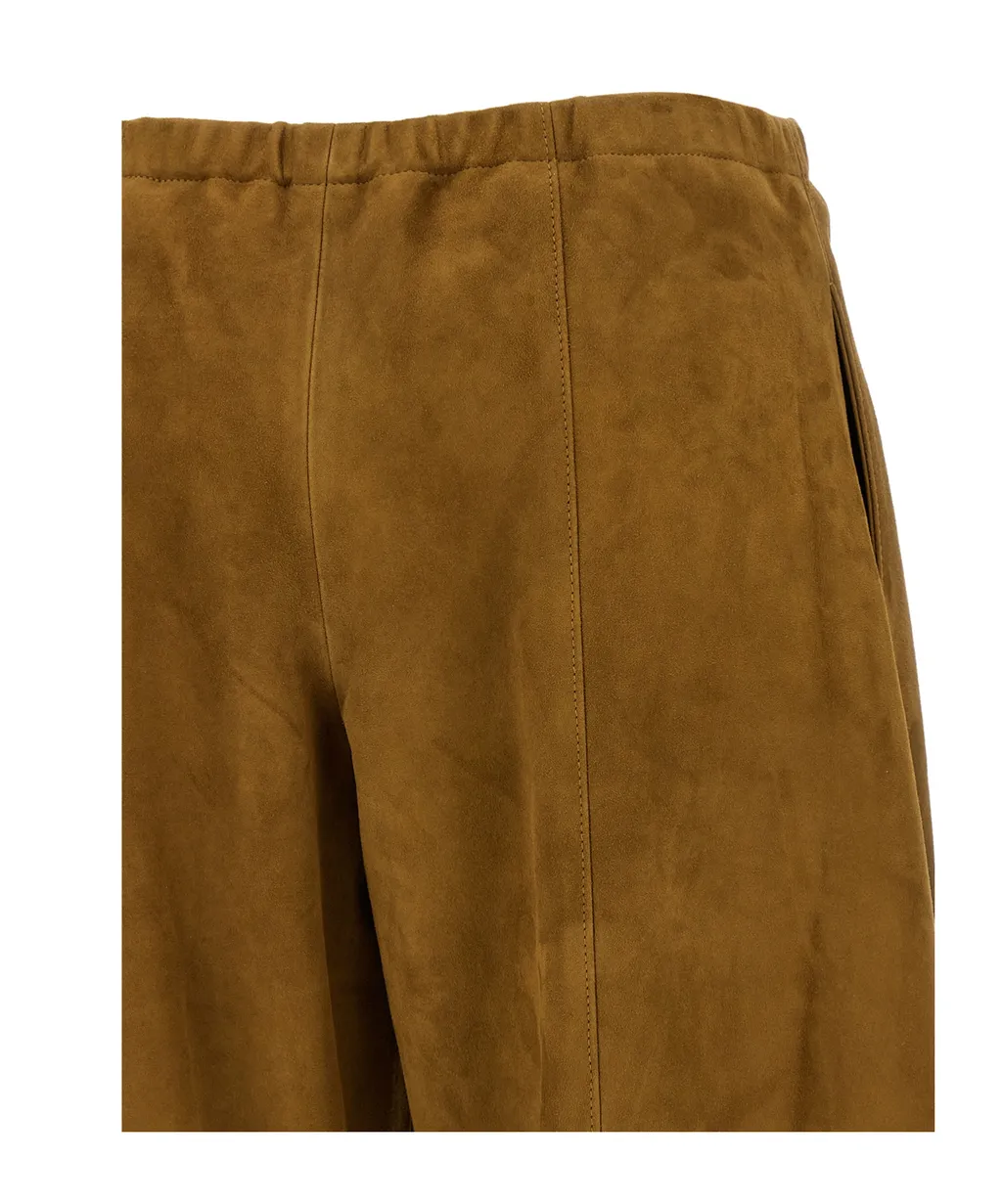 Khaite Elasticated Waist Wide Leg Trousers