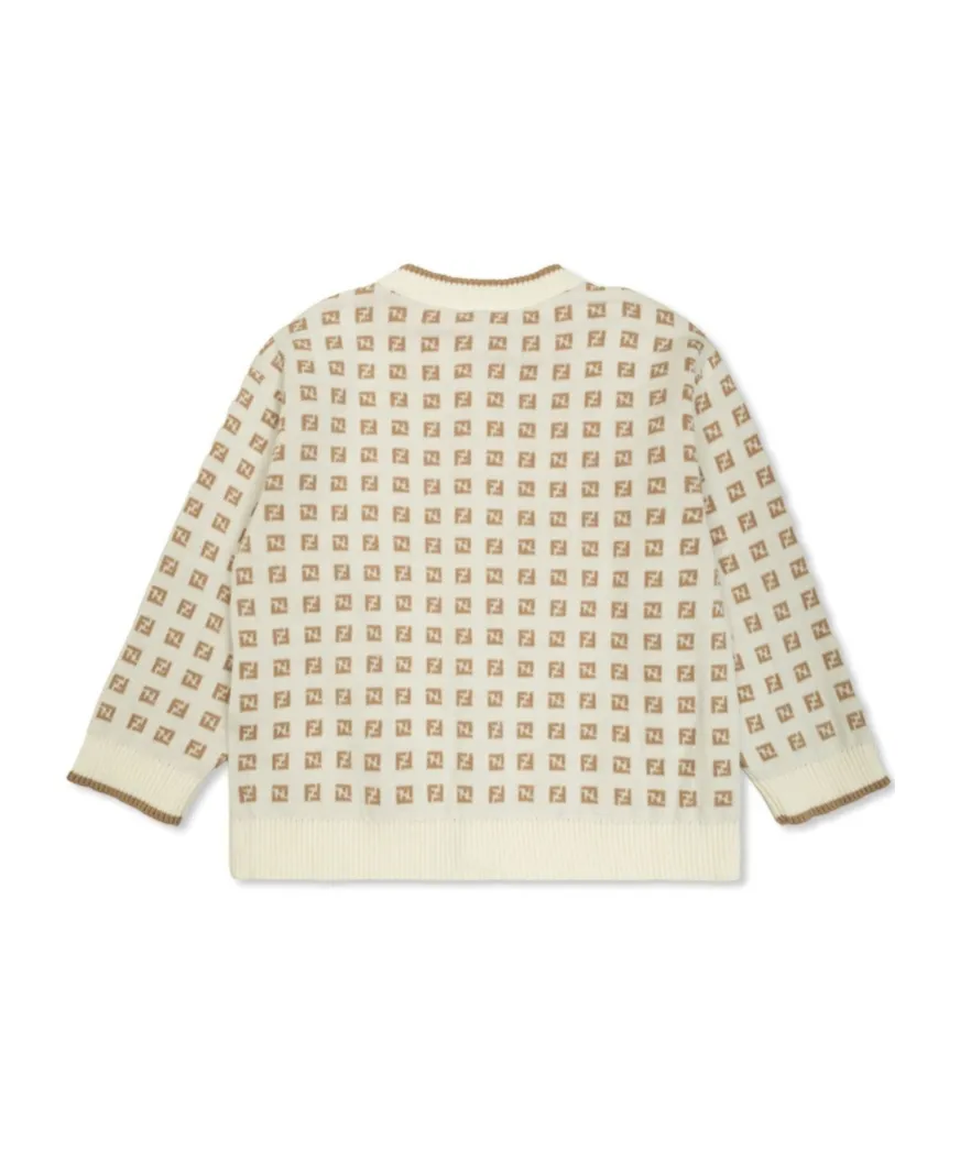 Fendi Kids Logo Jacquard Cardigan