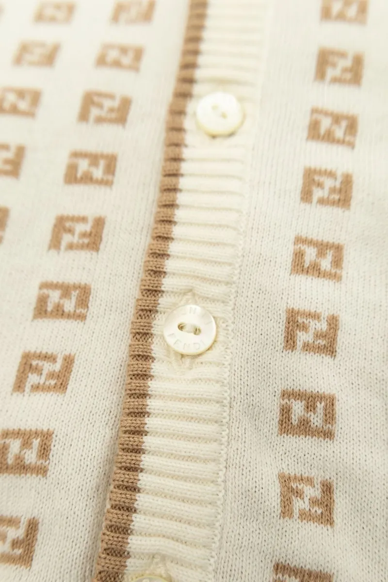 Fendi Kids Logo Jacquard Cardigan