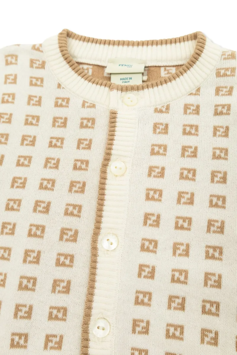 Fendi Kids Logo Jacquard Cardigan