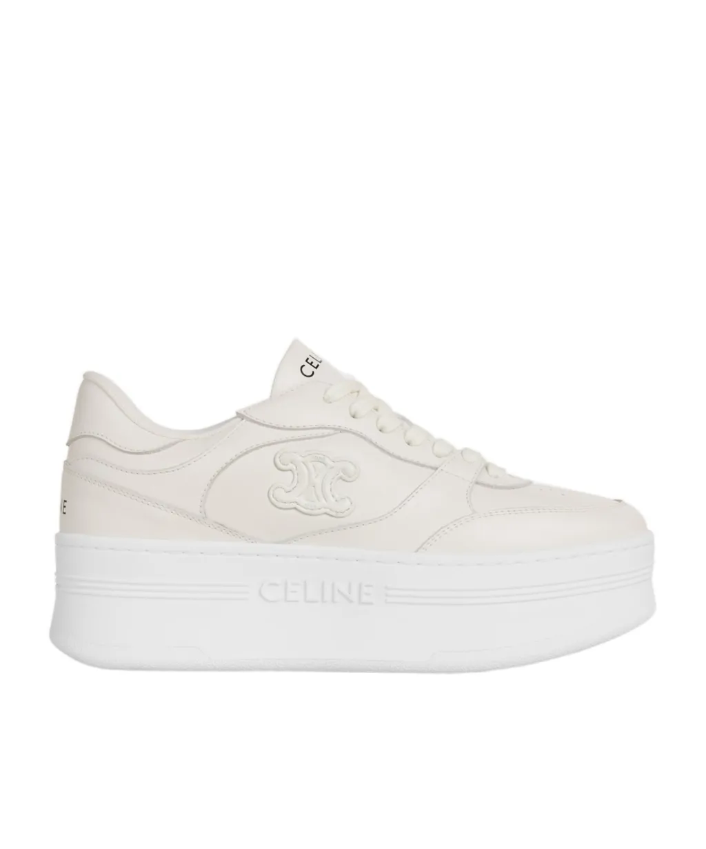 Block Wedge Sneaker With Triomphe Patch In Calfskin