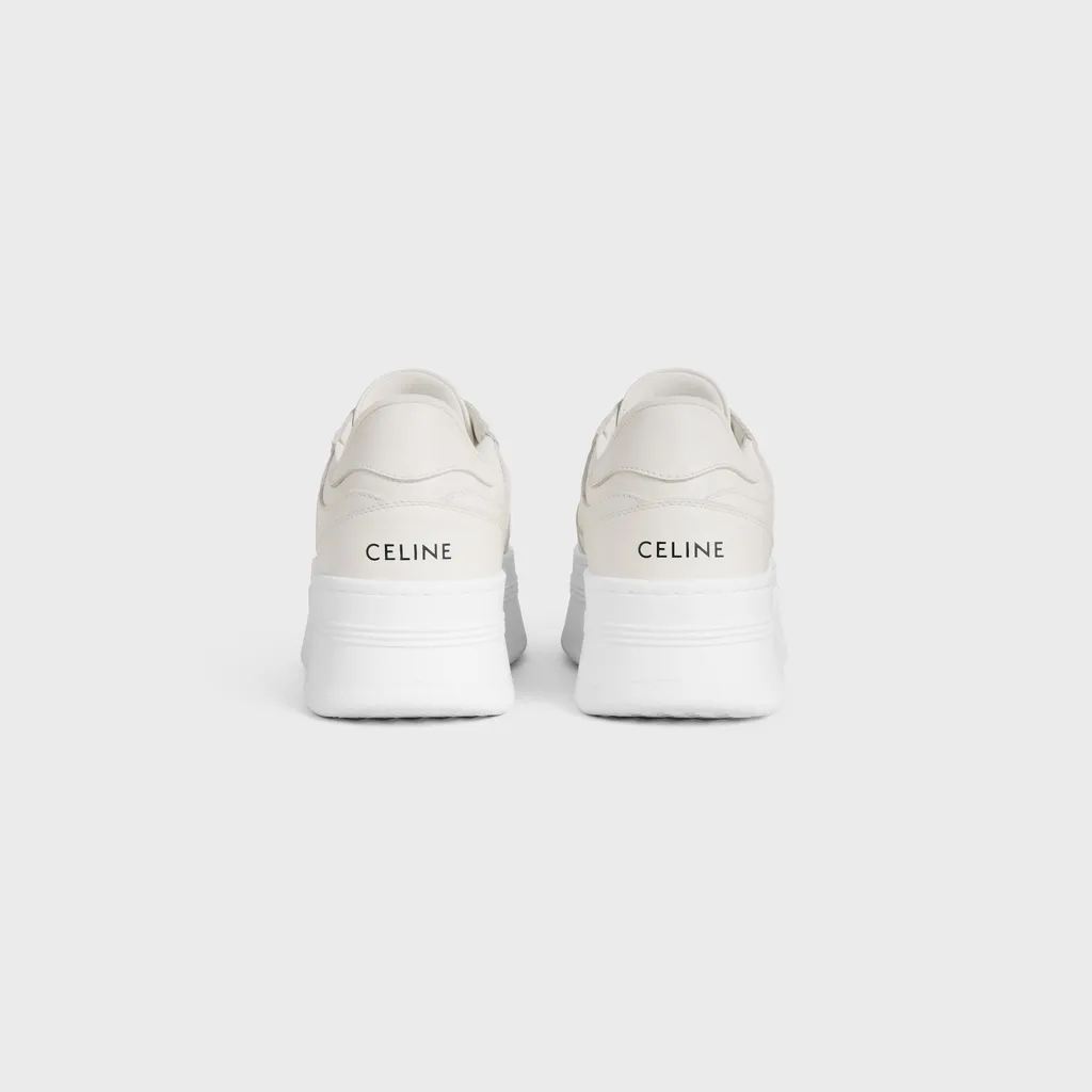 Block Wedge Sneaker With Triomphe Patch In Calfskin