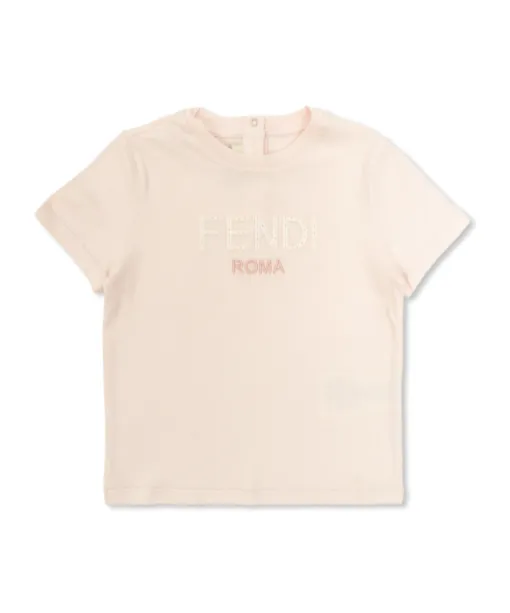 Fendi Kids Logo Embroidered T-Shirt