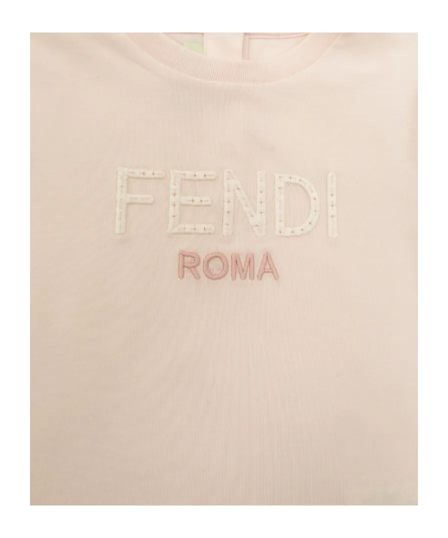Fendi Kids Logo Embroidered T-Shirt