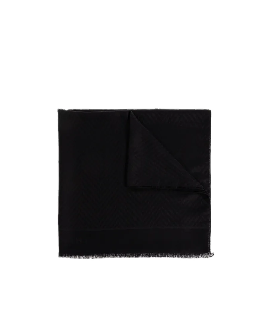 Givenchy Paris Logo Printed Frayed Edge Scarf