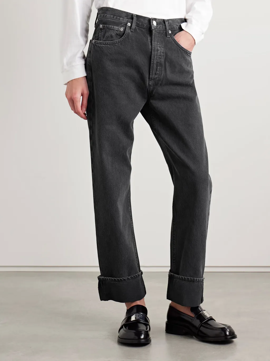 Low-Rise Straight-Leg Denim Trousers