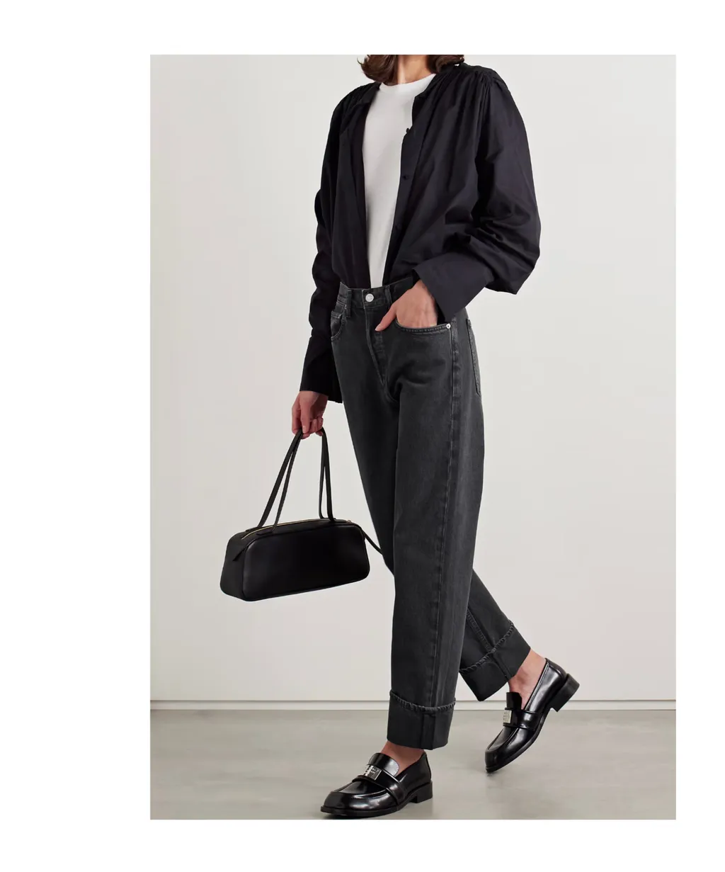 Low-Rise Straight-Leg Denim Trousers