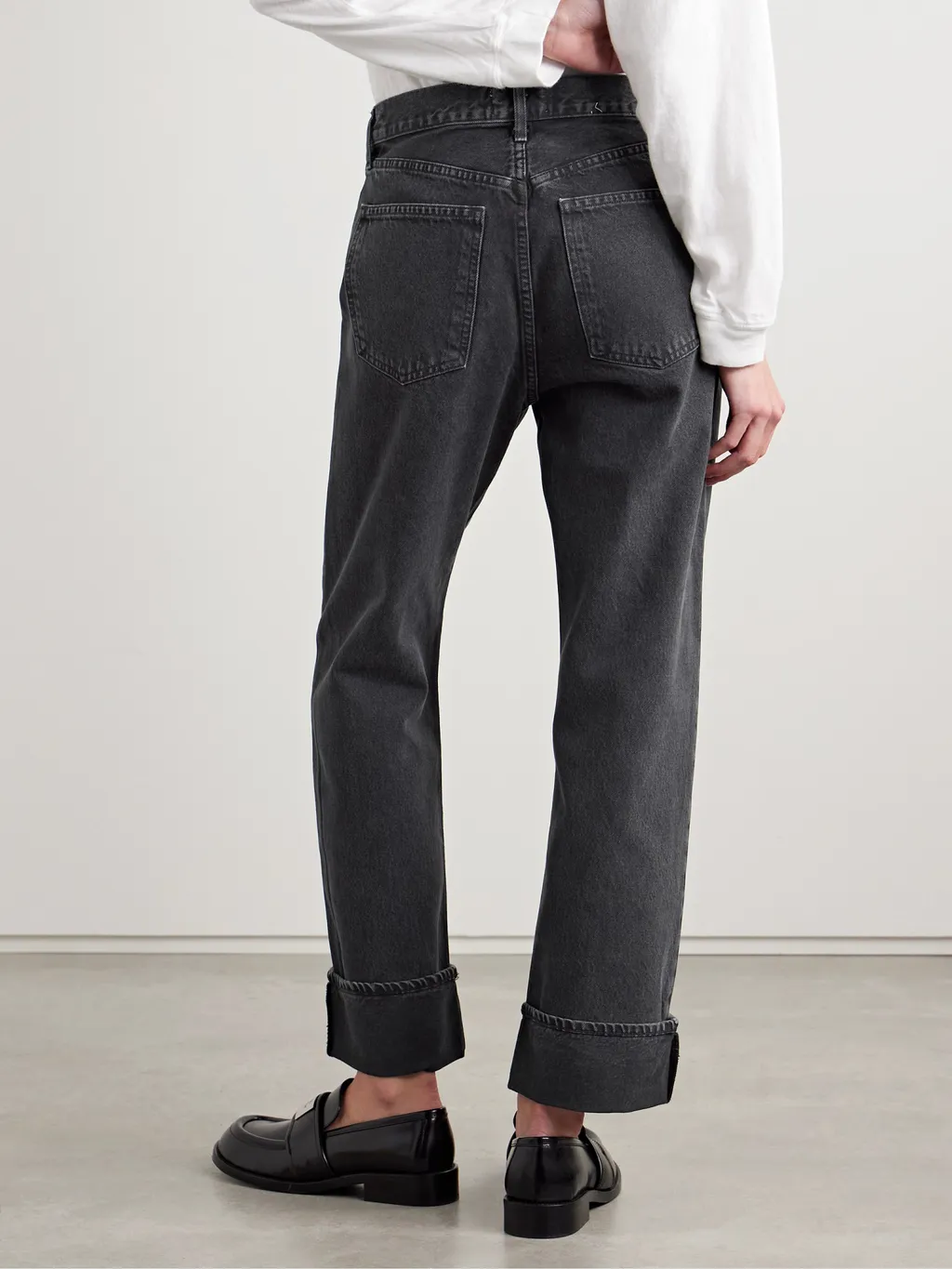 Low-Rise Straight-Leg Denim Trousers
