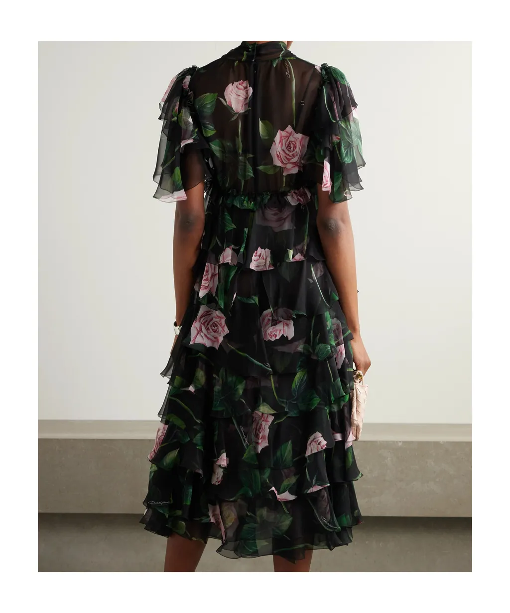 Floral-Print Midi Dress