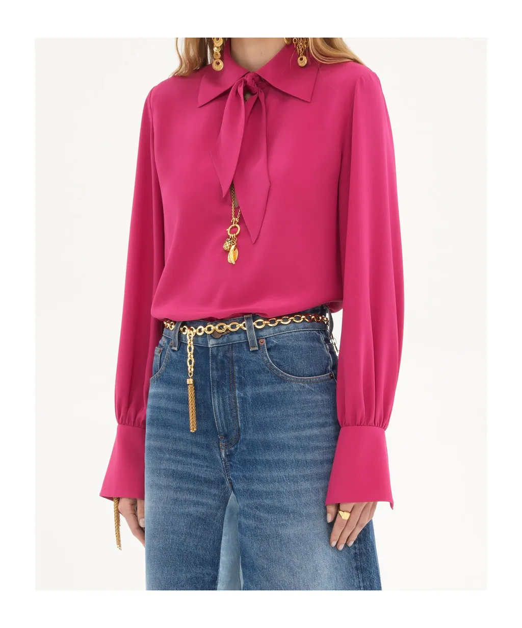 Long-Sleeved Bow Shirt