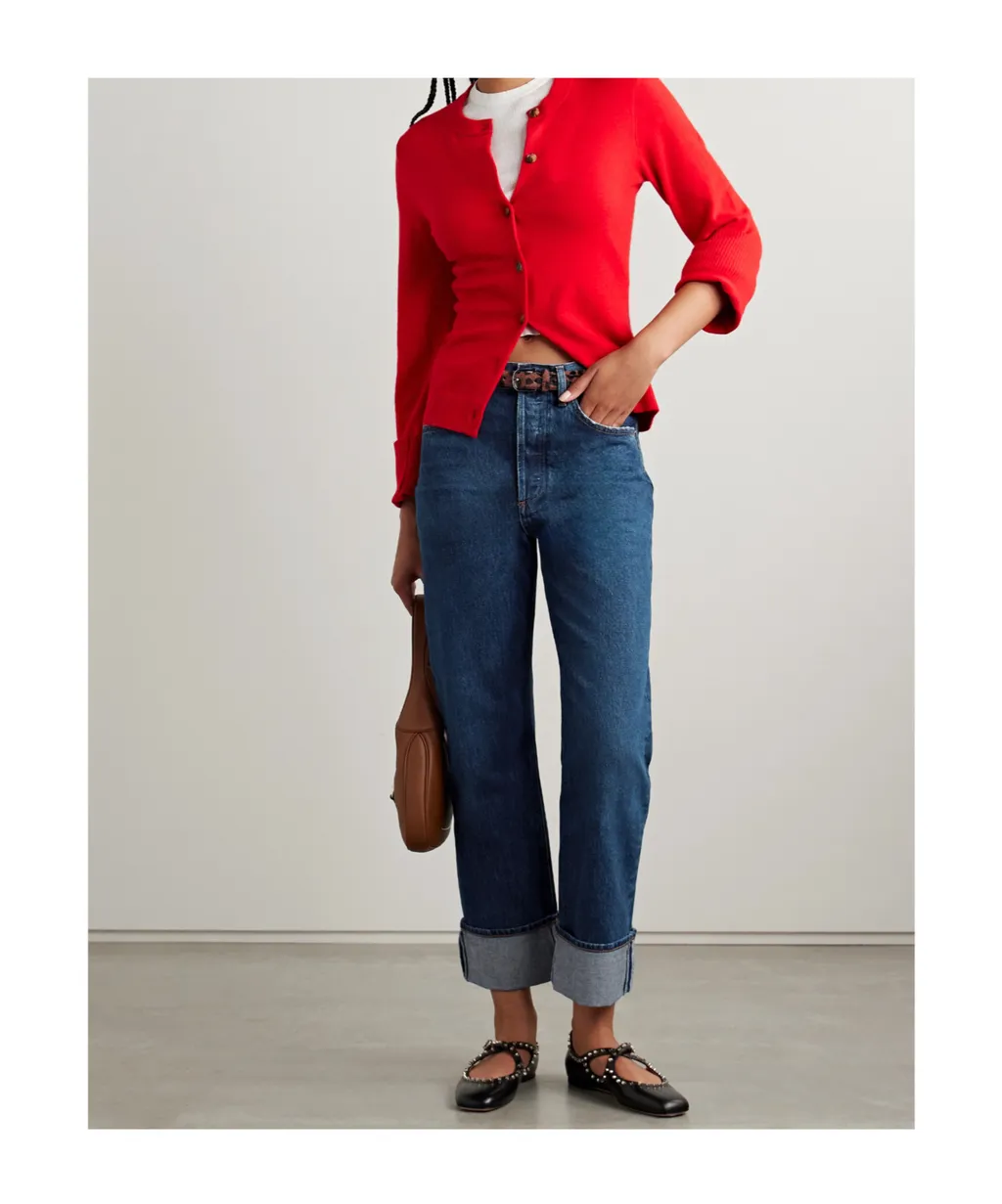 Low-Rise Straight-Leg Denim Trousers