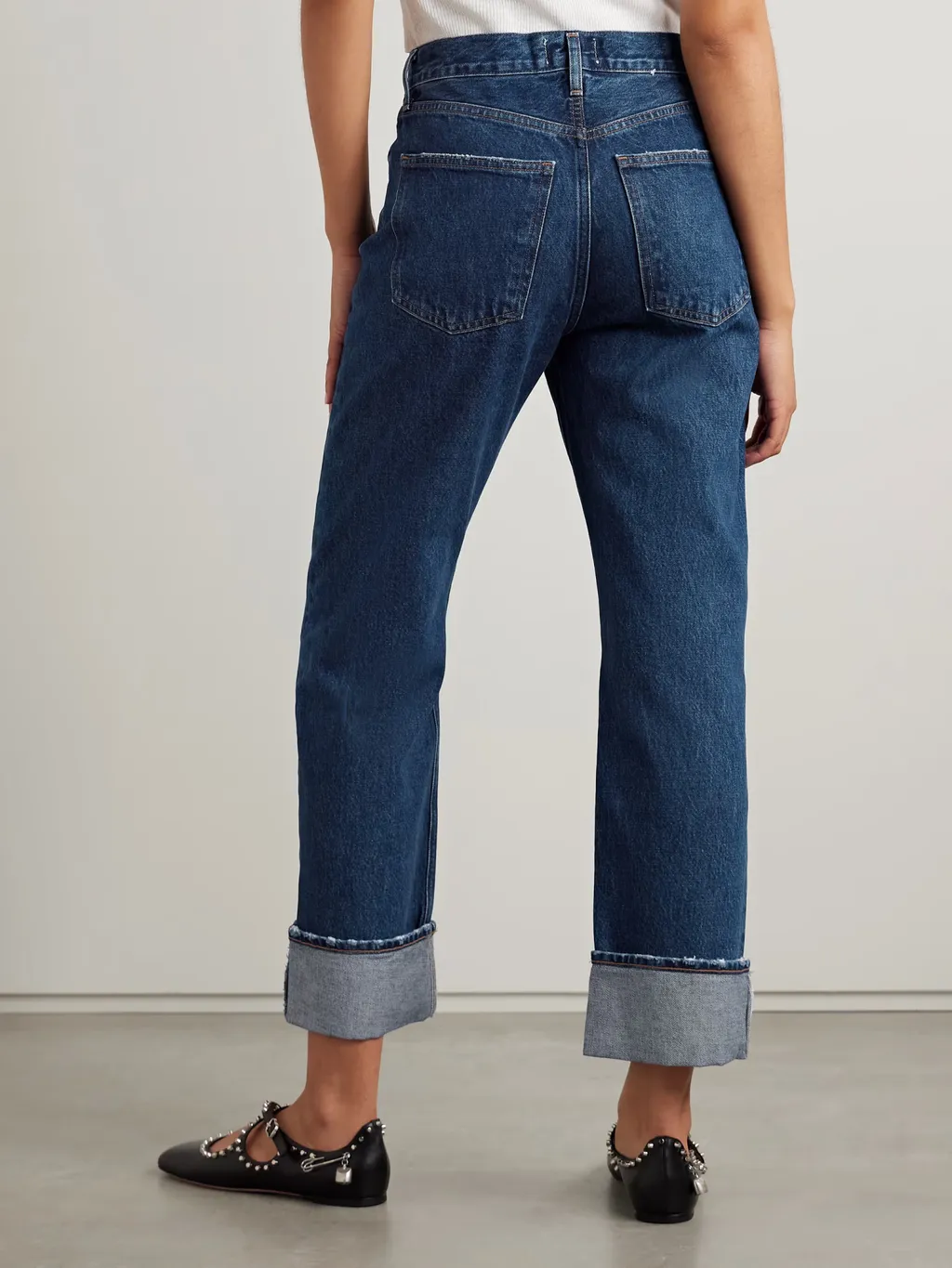 Low-Rise Straight-Leg Denim Trousers