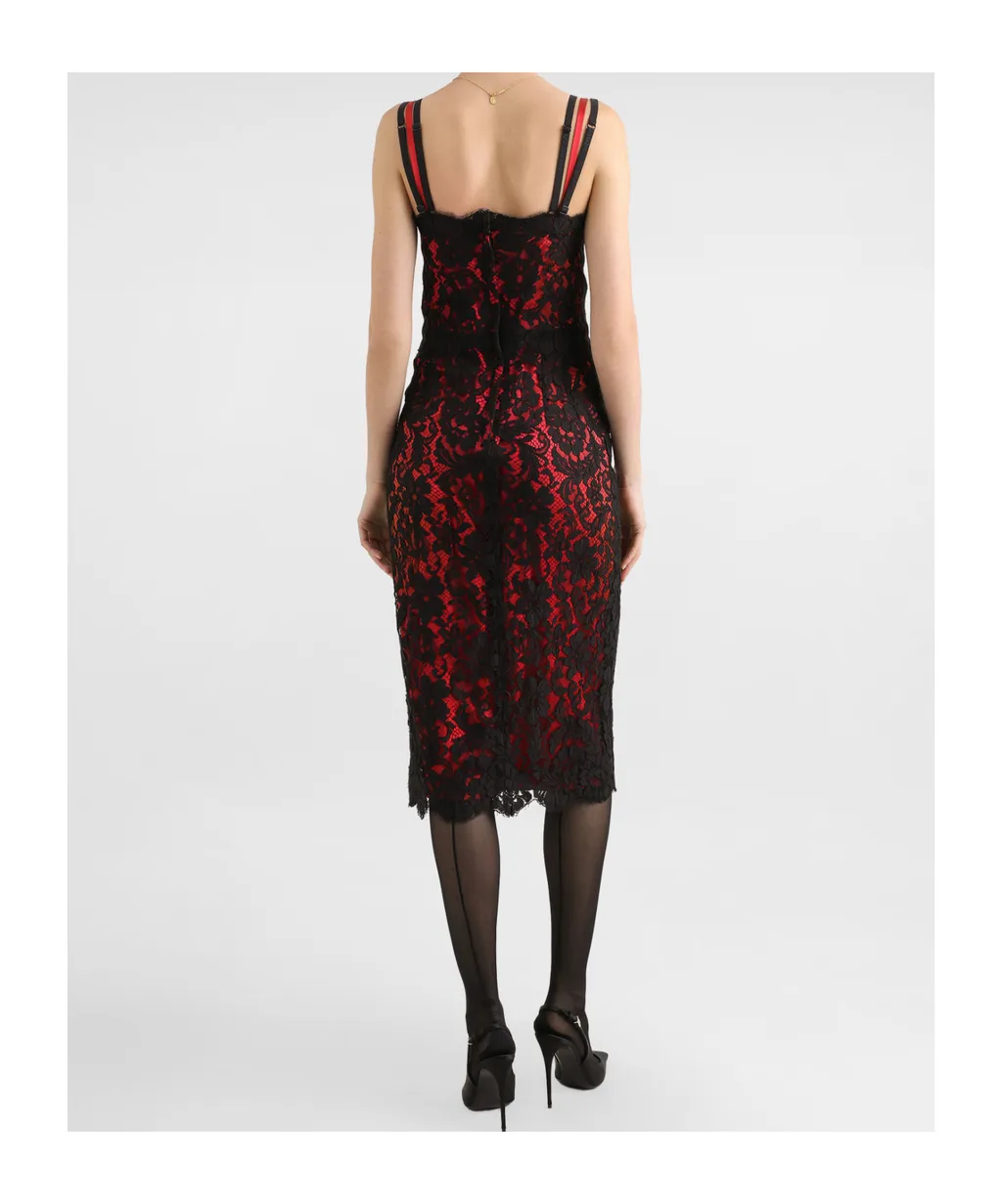 Floral-Lace Midi Dress