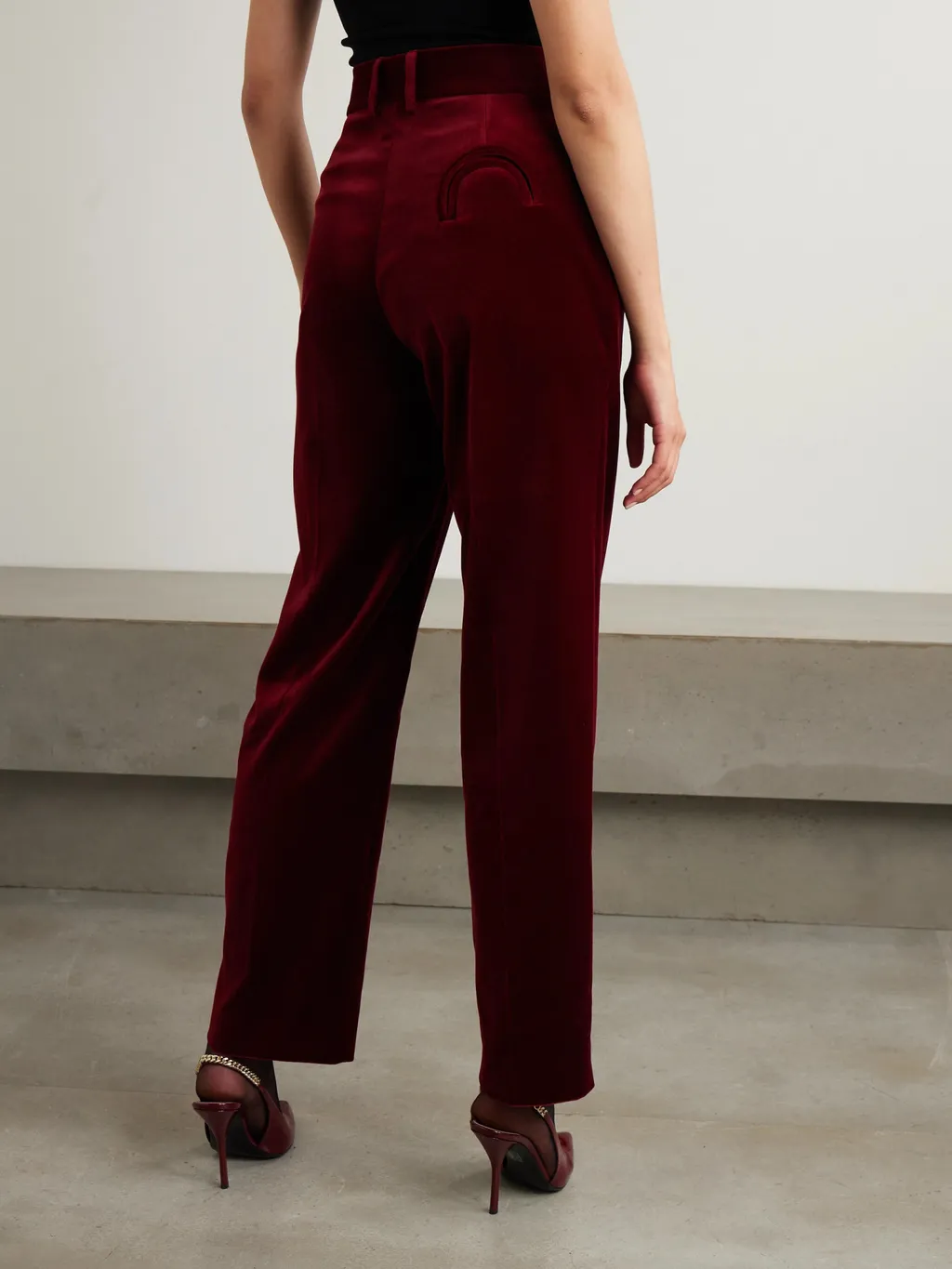 Pleated Straight-Leg Pants