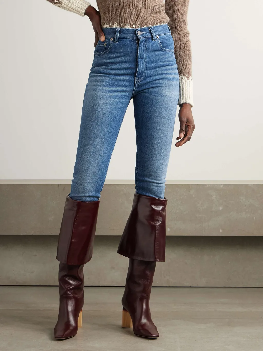 Chlo Logo Patch Slim Cut Jeans