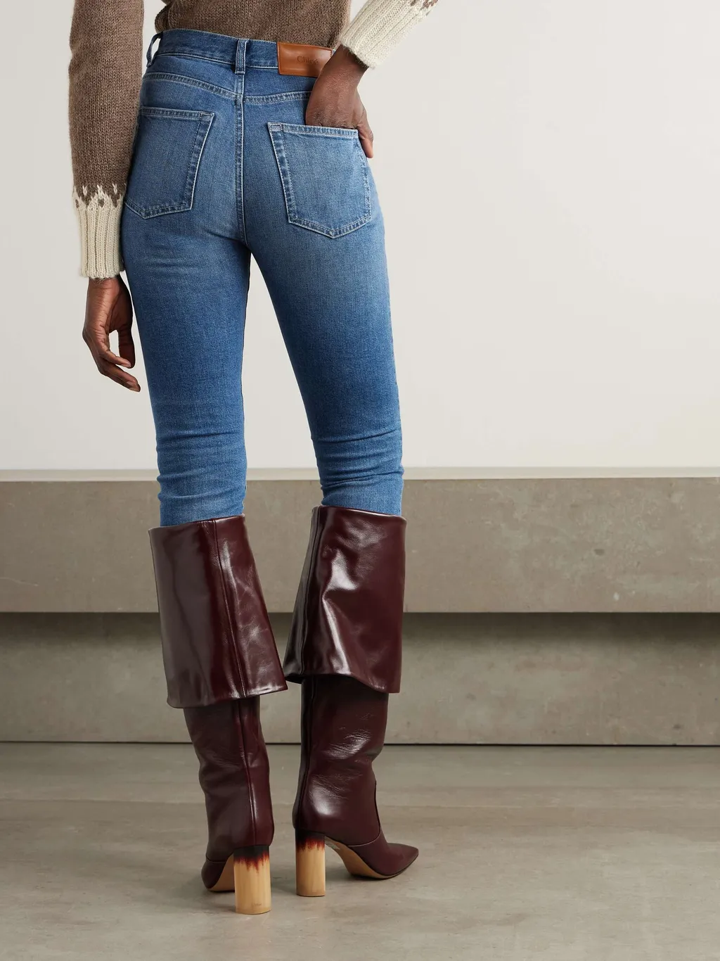 Chlo Logo Patch Slim Cut Jeans