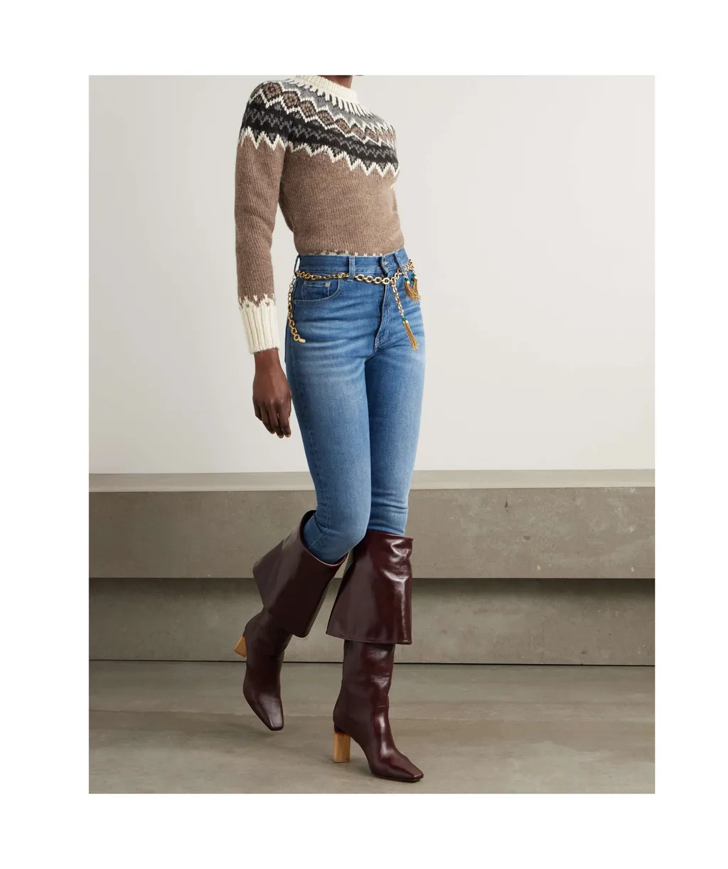 Chlo Logo Patch Slim Cut Jeans