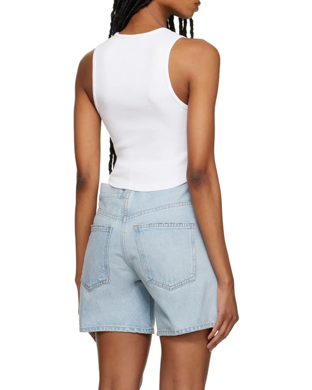 Nova Ribbed Stretch Blend Short Tank Vest