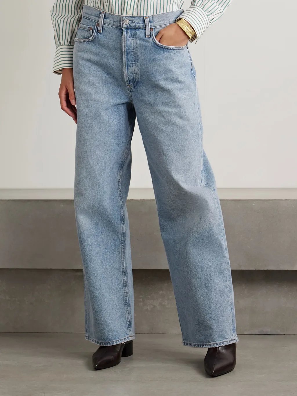 Denim Trousers With Belt Loops