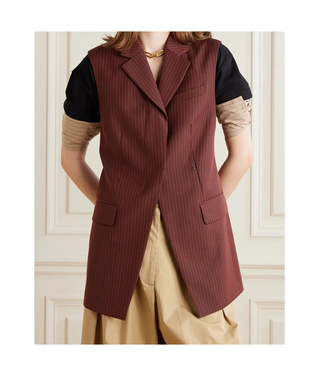 Asymmetrical Striped Vest