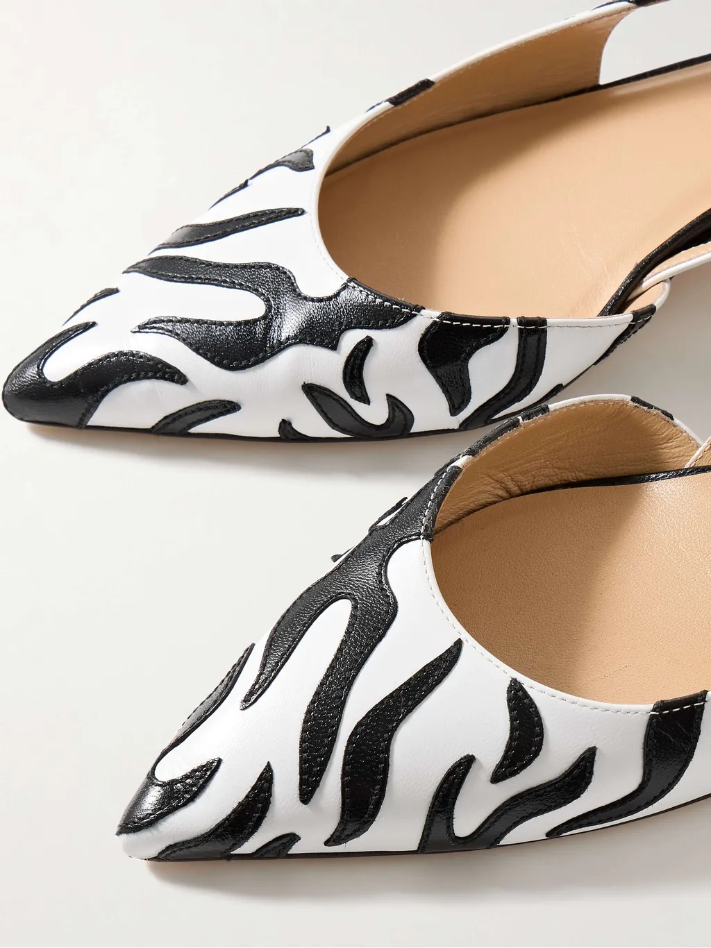 Delia AppliquÉD Leather Slingback Pumps