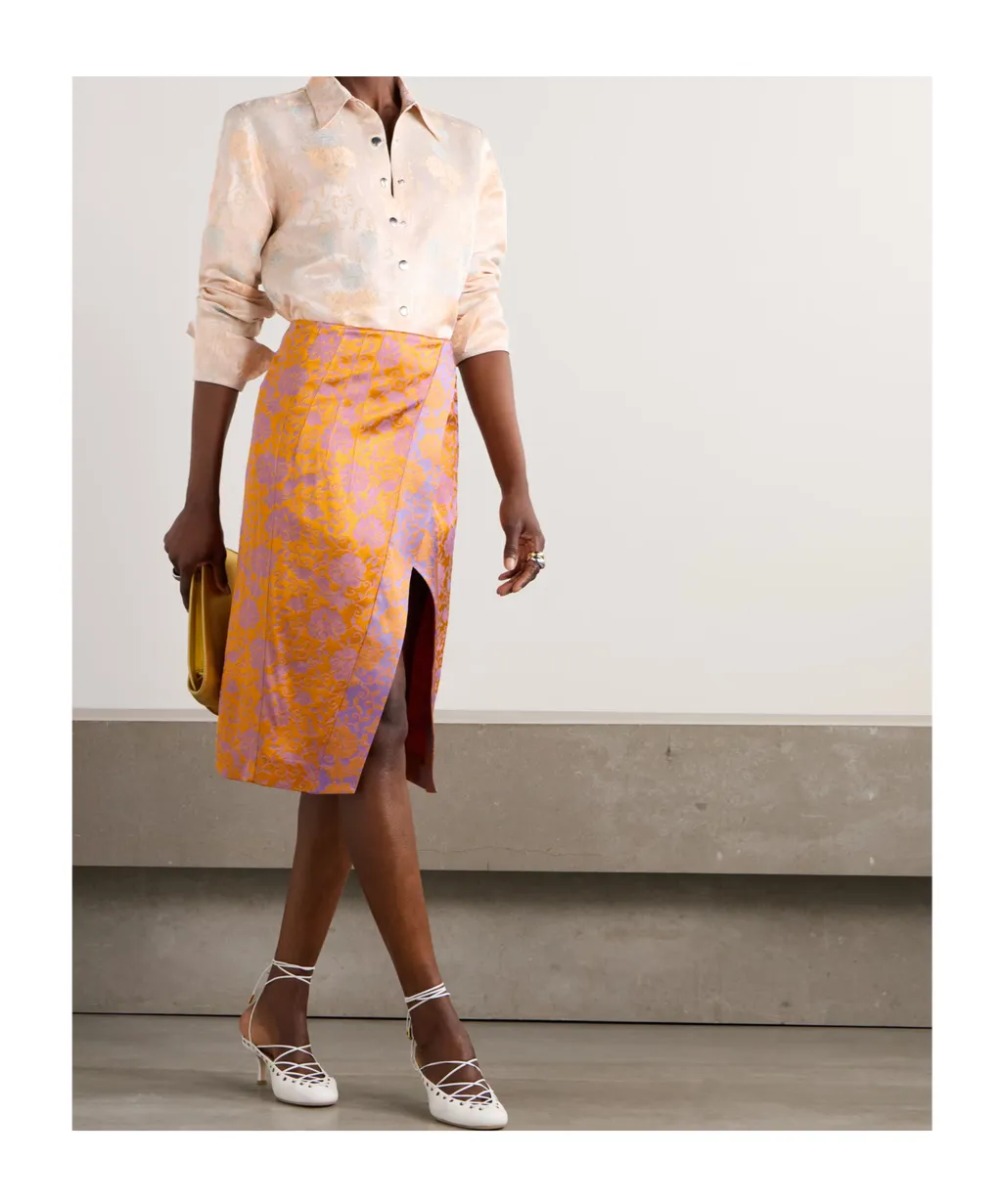 Wrap-Style Midi Skirt