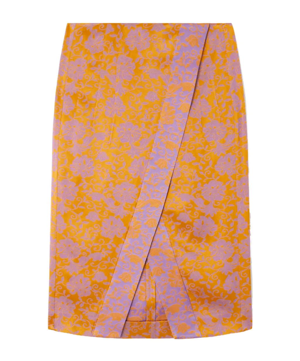 Wrap-Style Midi Skirt
