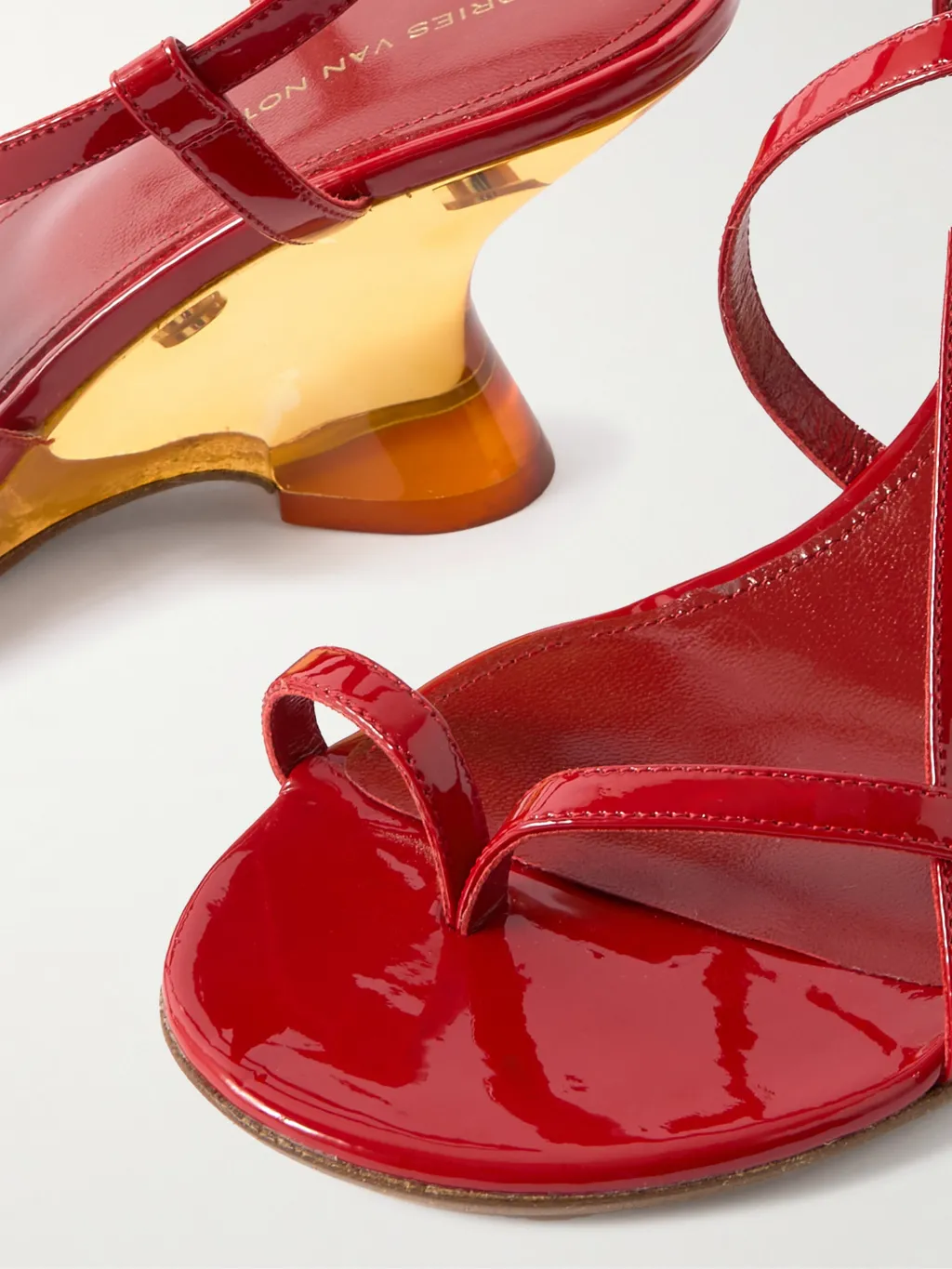 Patent-Leather Wedge Sandals