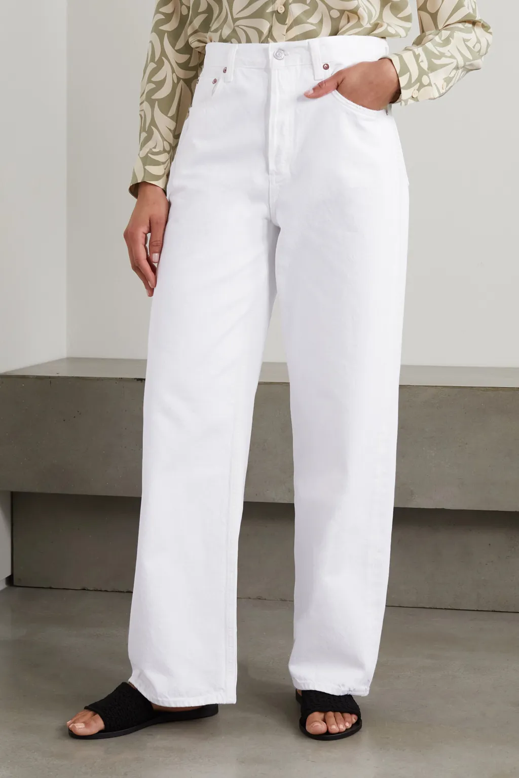 Denim Trousers With Belt Loops