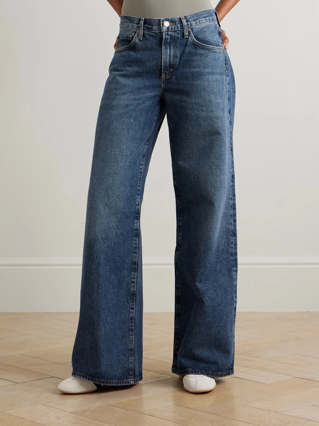 Wide-Leg Denim Trousers