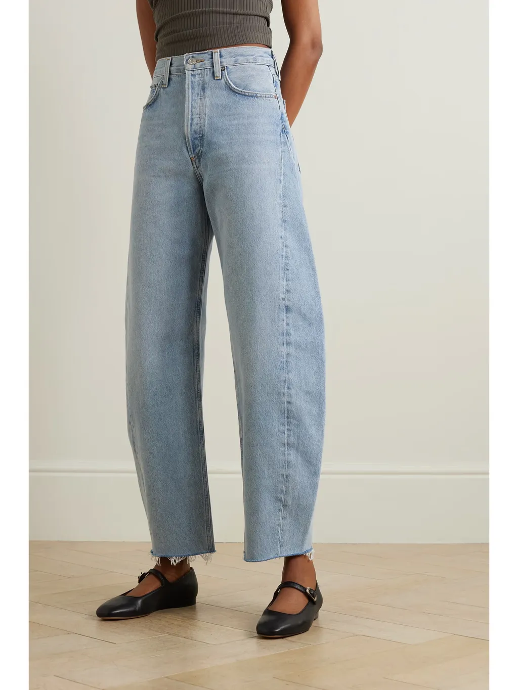 High Waist Denim Trousers