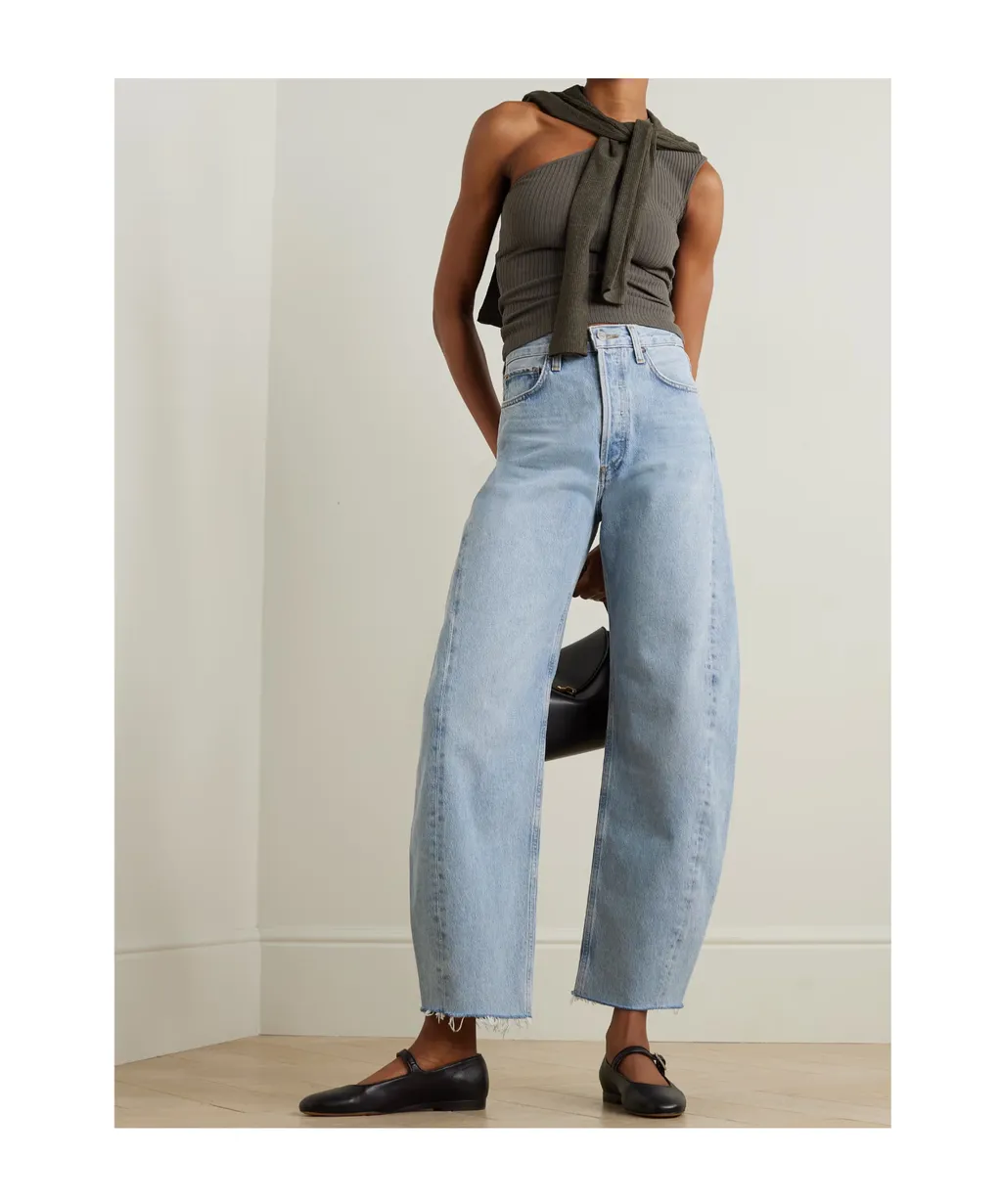 High Waist Denim Trousers