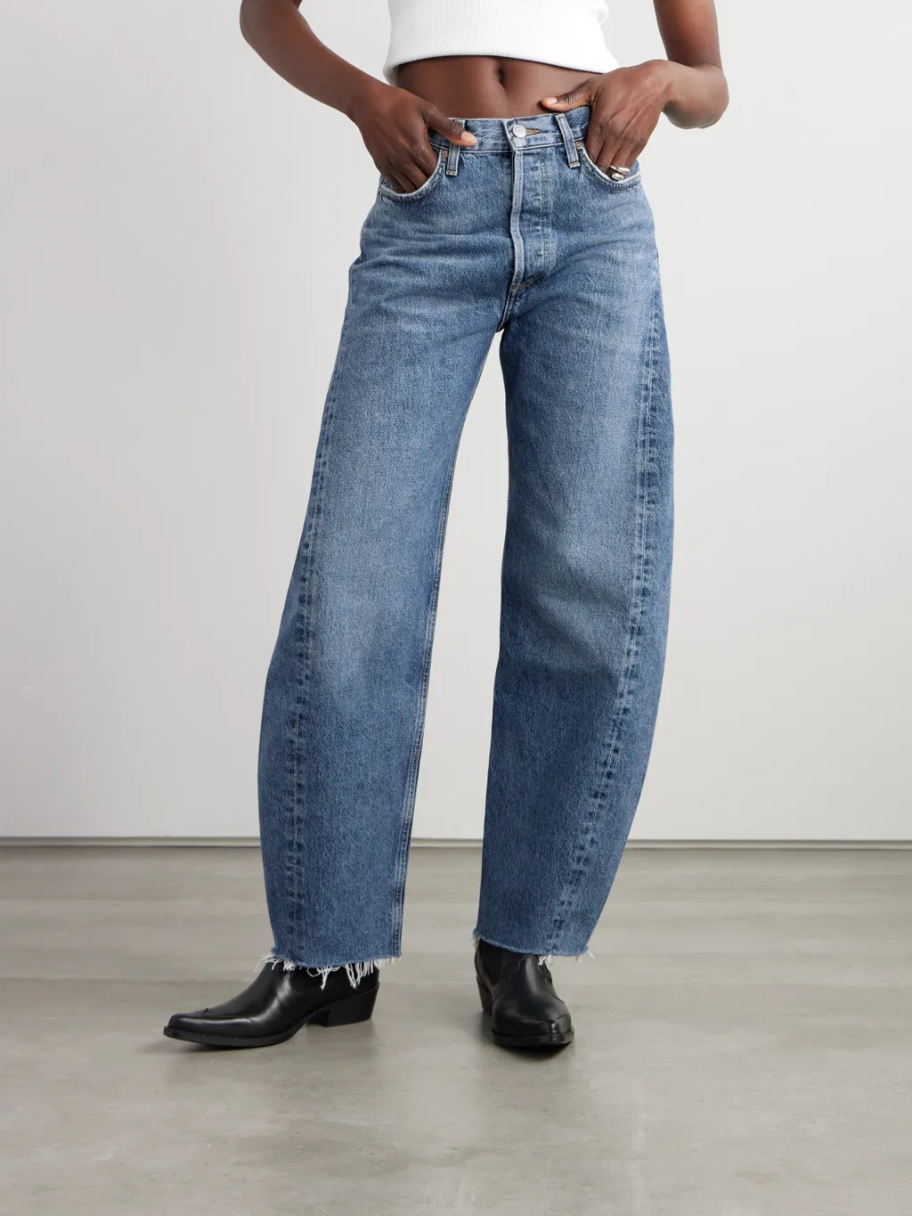 High Waist Denim Trousers