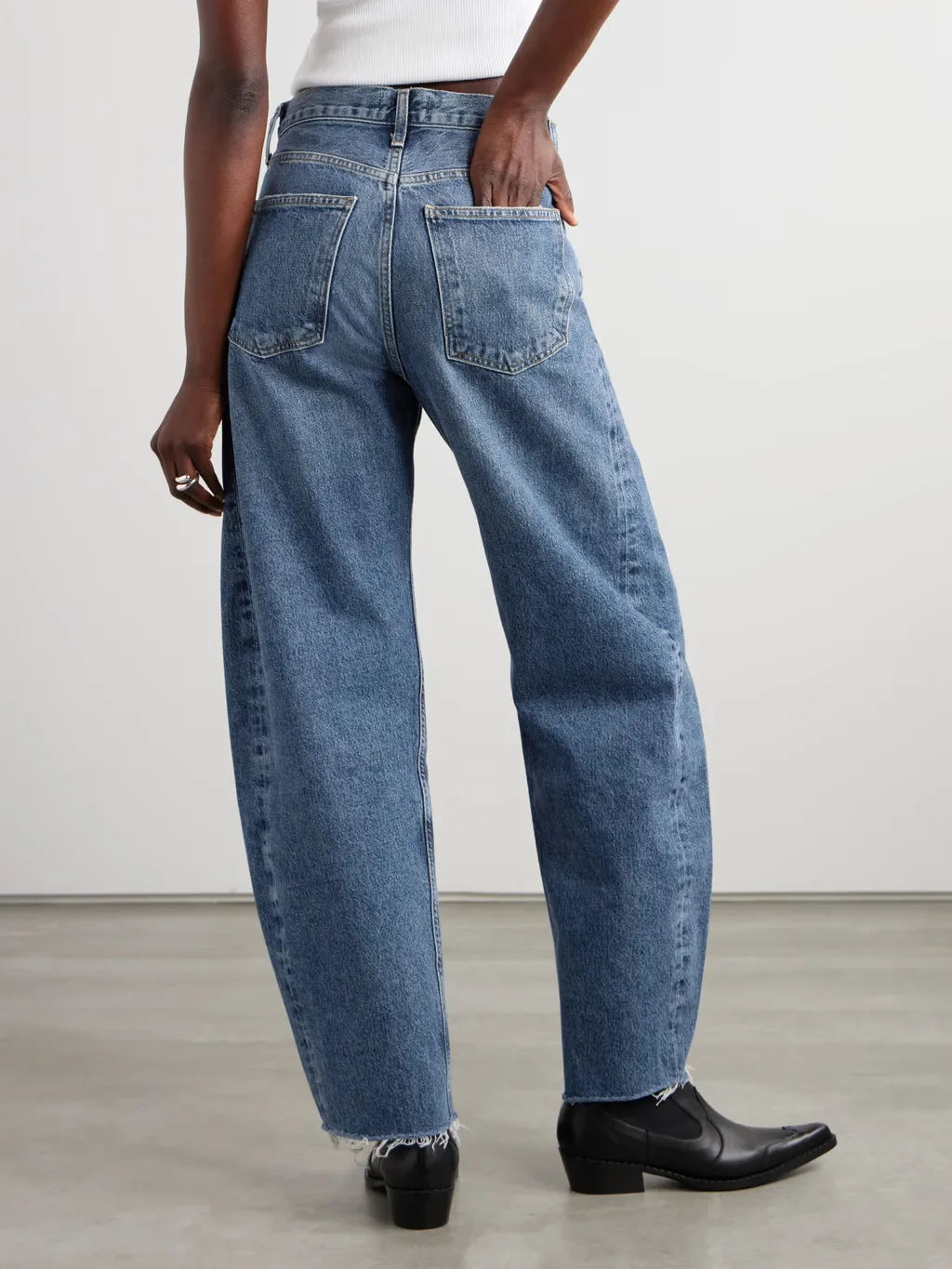 High Waist Denim Trousers