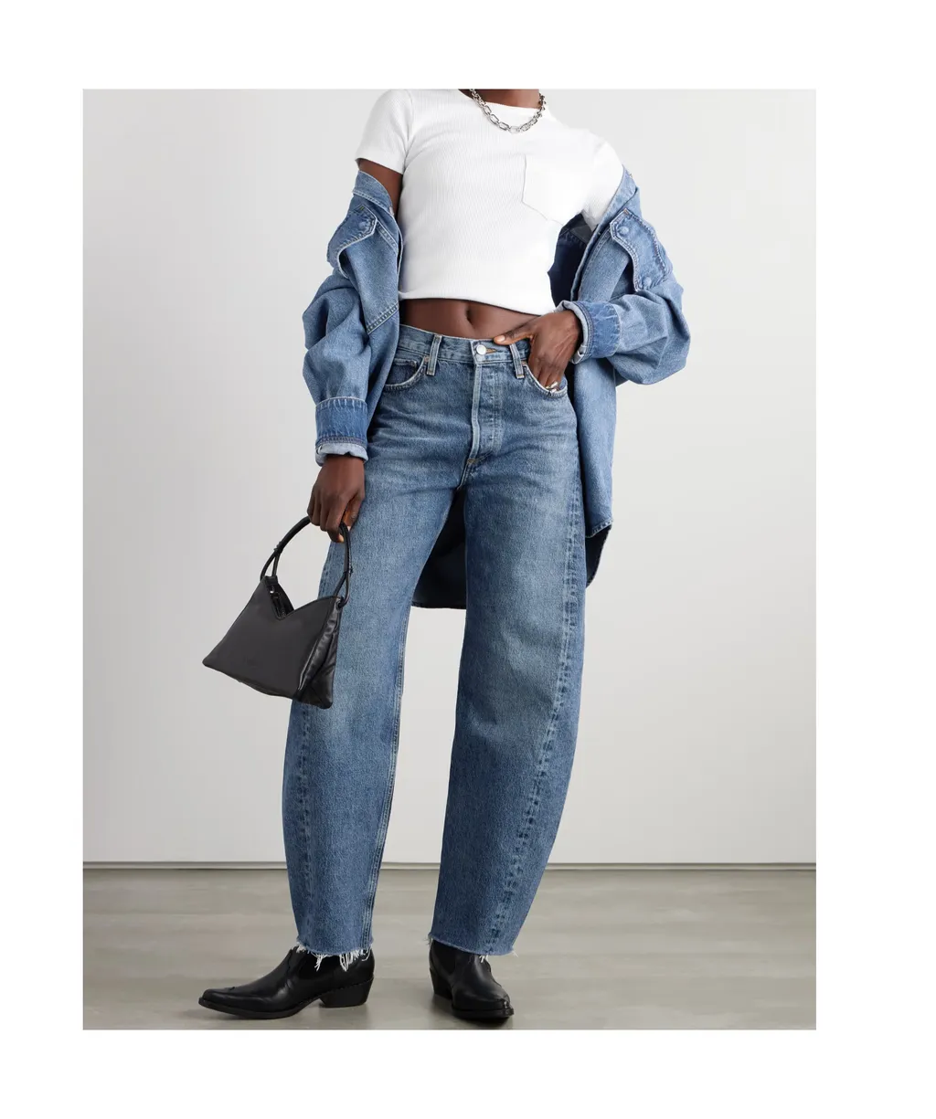 High Waist Denim Trousers