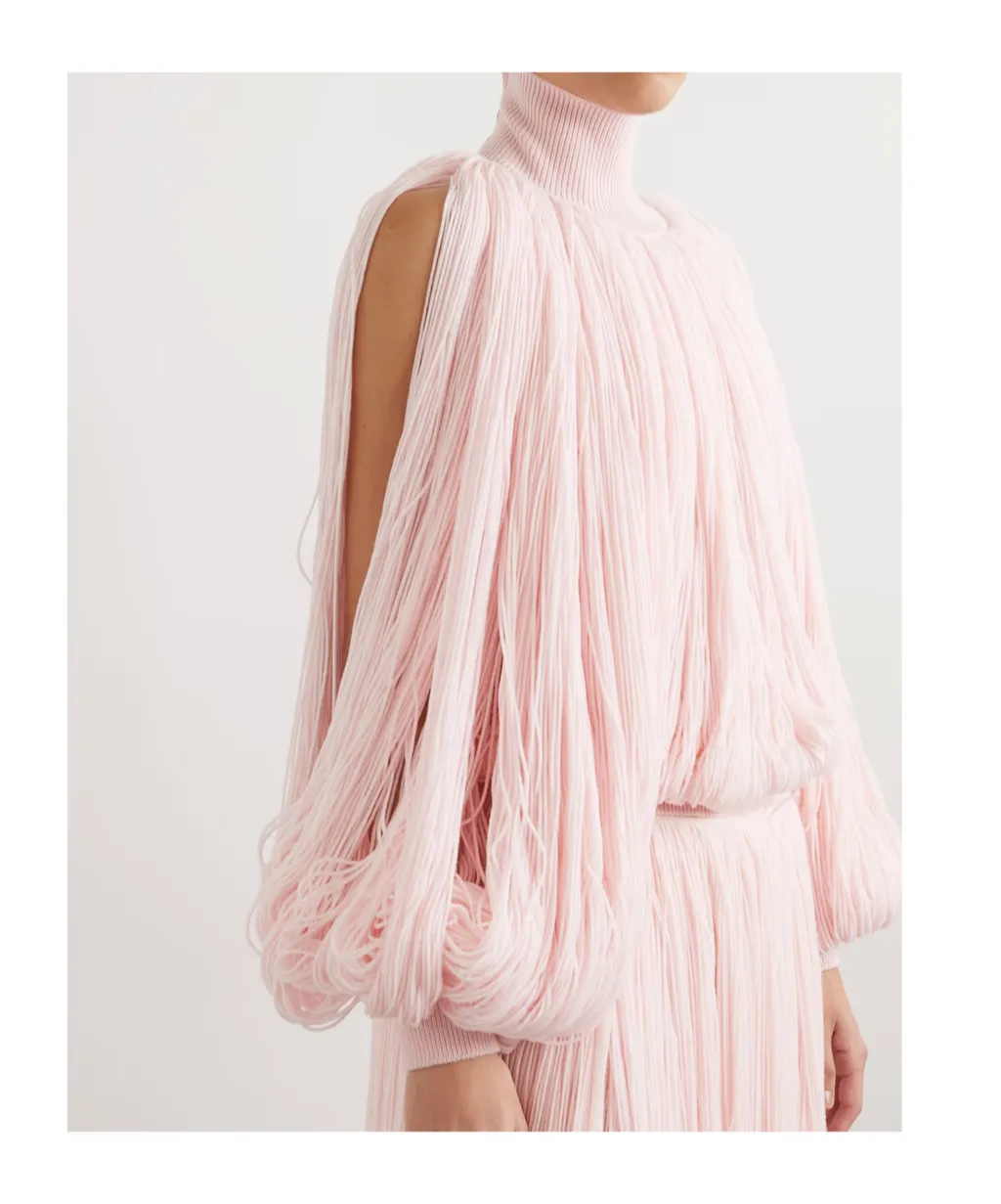 Fringed Turtleneck Sweater