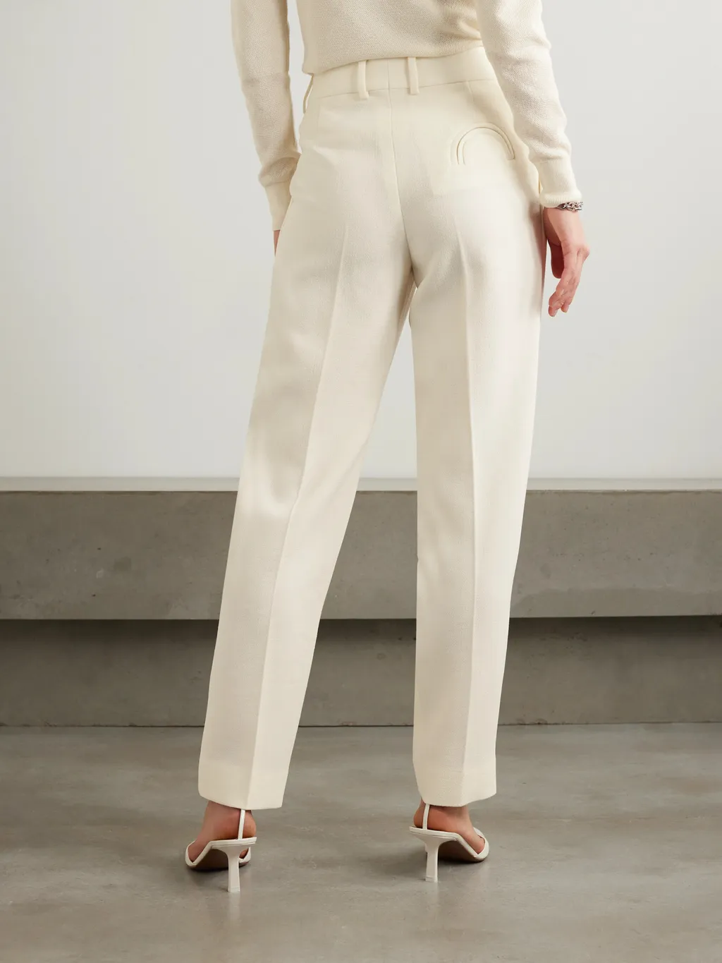 Pleated Straight-Leg Pants