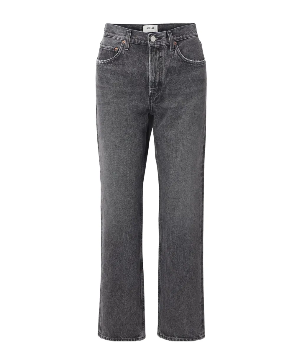 Mid-Rise Straight-Leg Denim Trousers