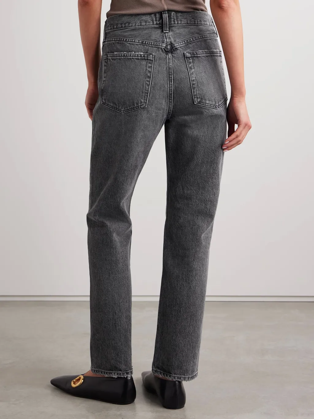 Mid-Rise Straight-Leg Denim Trousers