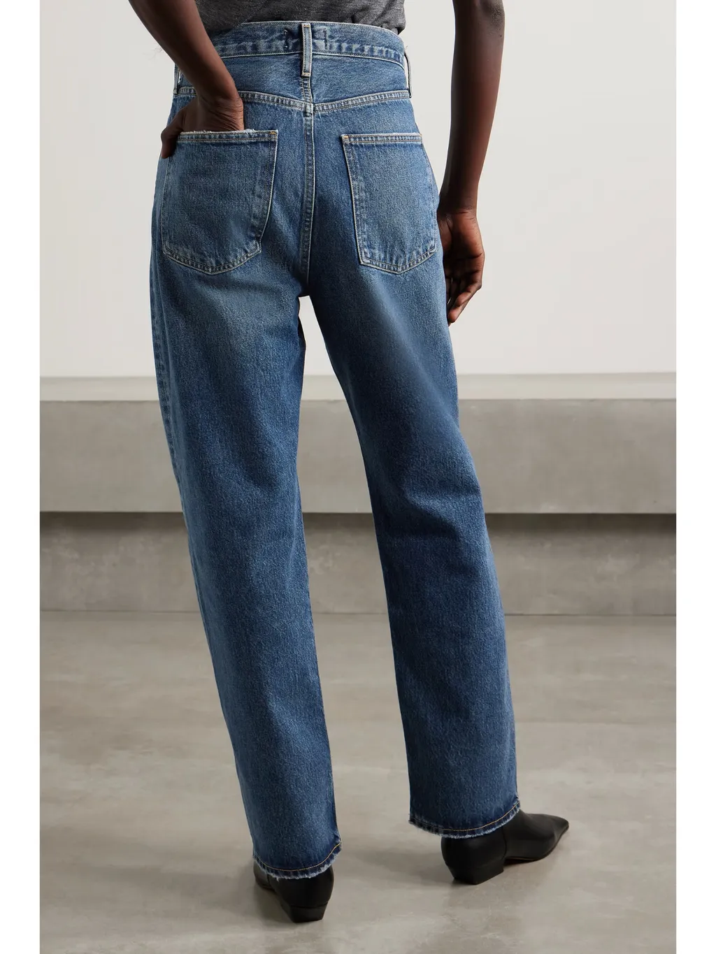 Mid-Rise Straight-Leg Denim Trousers