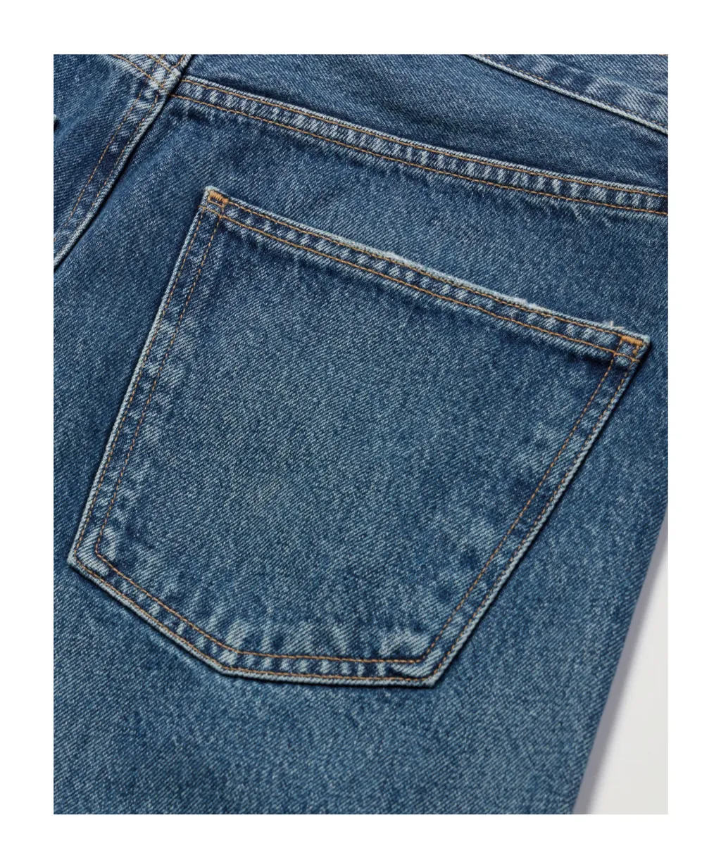 Mid-Rise Straight-Leg Denim Trousers