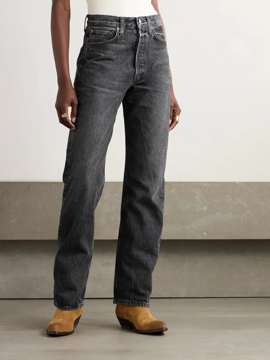 High Waist Straight Jeans