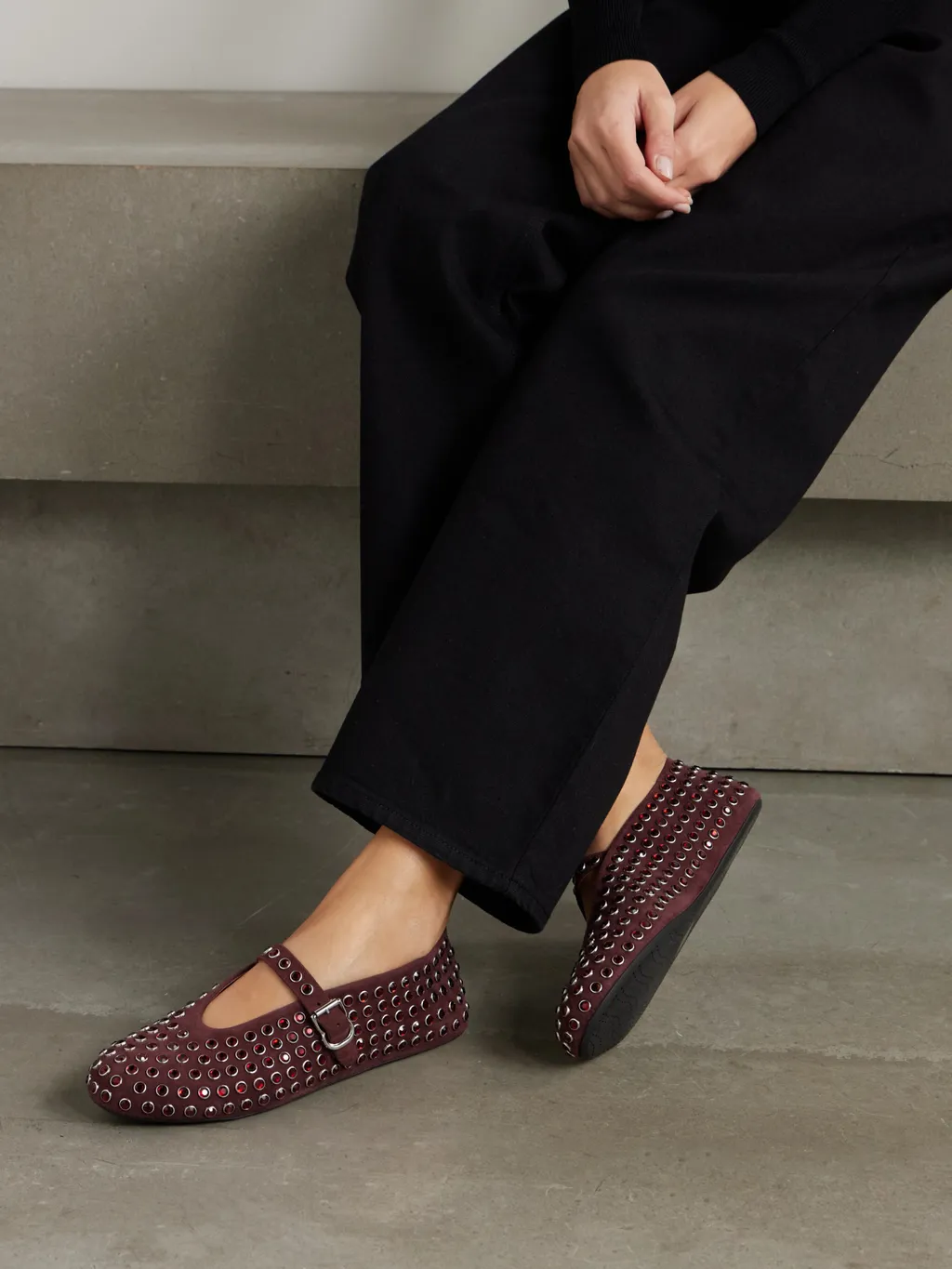 Crystal Embellished Ballet Flats