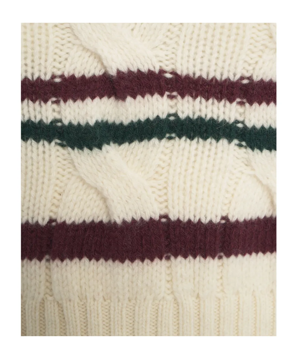 Polo Ralph Lauren Cable-Knit Sleeveless Striped Vest