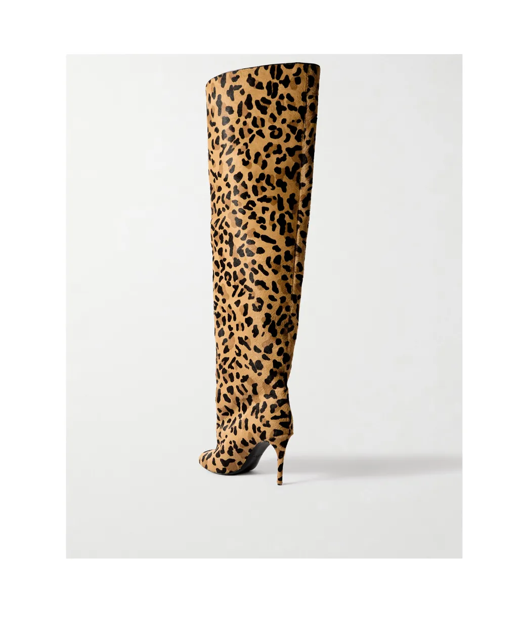 Leopard Print Over-The-Knee Boots
